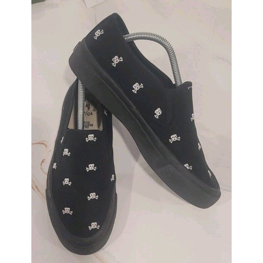 Polo Ralph Lauren Skulls & Crossbones Men's Slip-on Shoes Size 9.5 RARE Skully